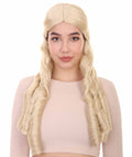 Womens 18th Century Colonial Lady Long Blonde Historical Wig | Premium Breathable Capless Cap