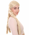 Womens 18th Century Colonial Lady Long Blonde Historical Wig | Premium Breathable Capless Cap