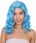 Shoulder Length Women's Wig - Cotton Candy Blue Hair - Capless Cap Design