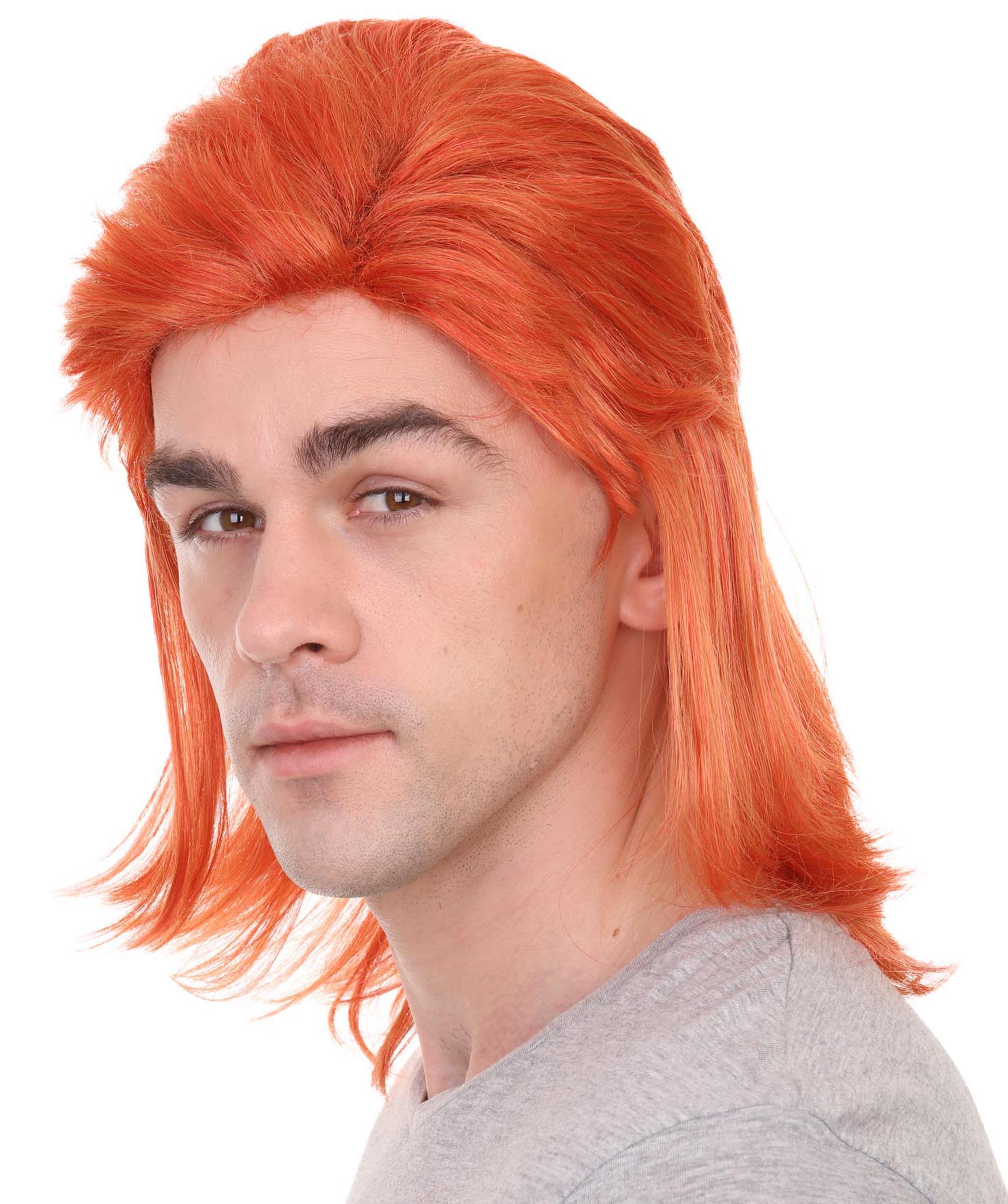 80's Neon Orange Rock Mullet Wig | Medium Halloween Wig | HPO ...