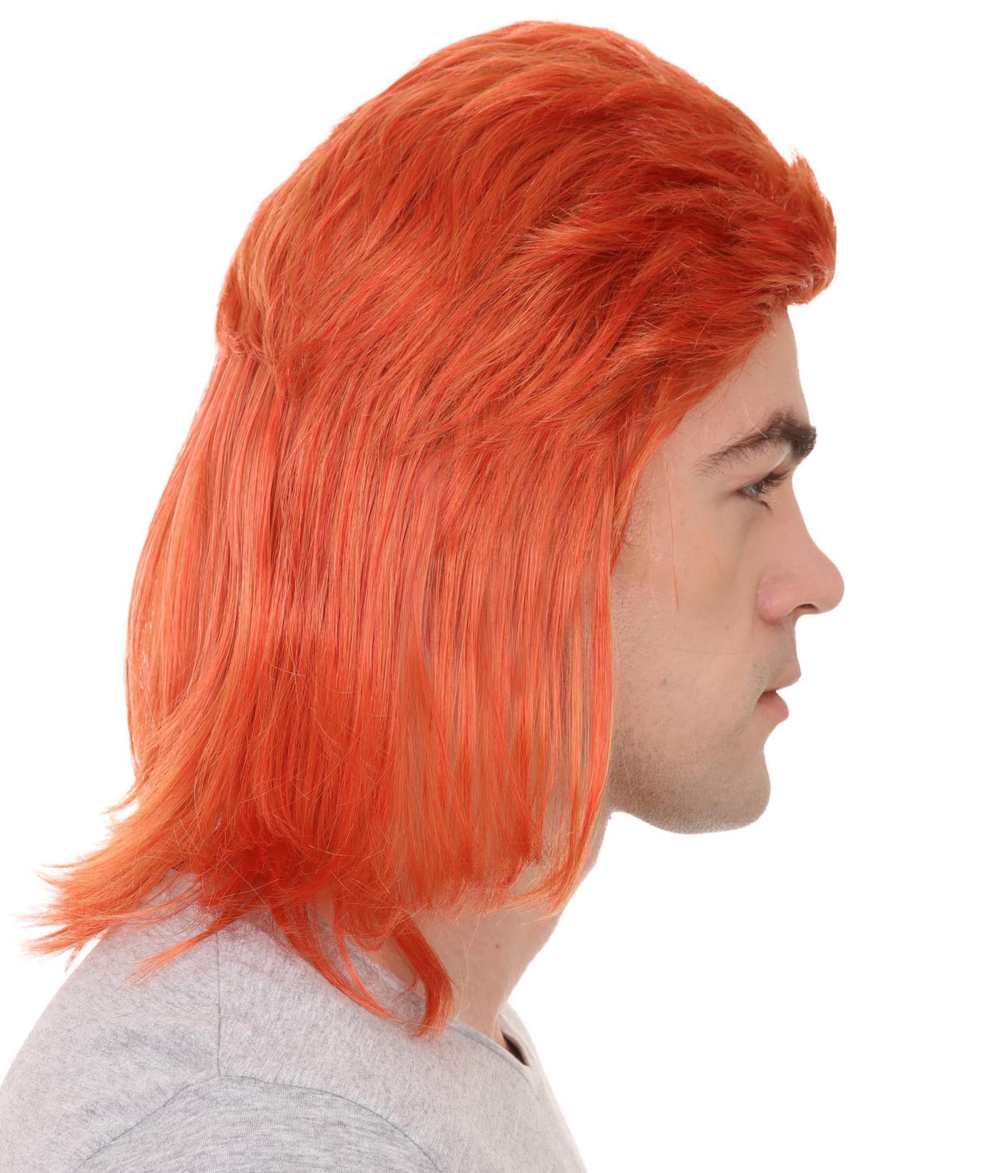 80's Neon Orange Rock Mullet Wig | Medium Halloween Wig | HPO ...