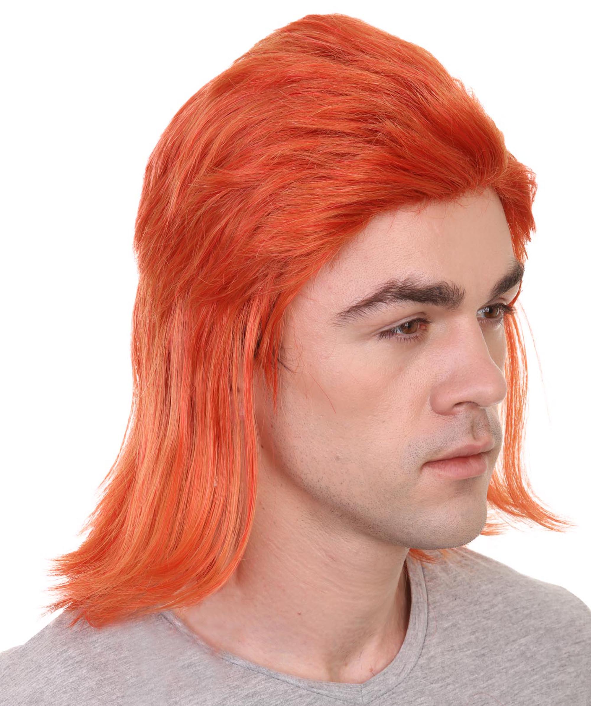 80's Neon Orange Rock Mullet Wig | Medium Halloween Wig | HPO ...