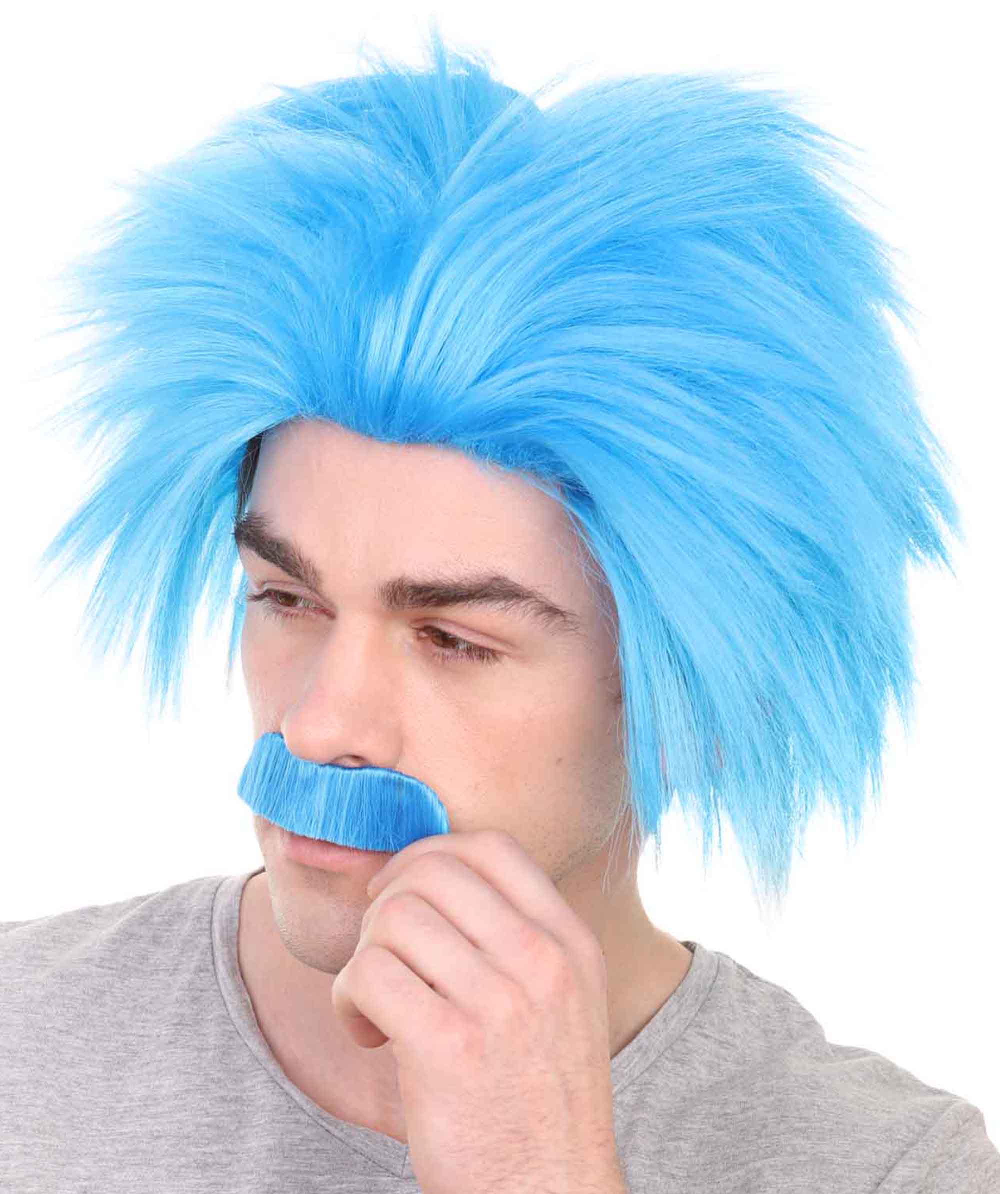 Mad Scientist Wig & Mustache - HalloweenPartyOnline