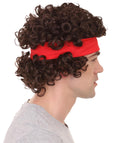 80's Tennis Player John Mens Wig | Chocolate Brown Sport Cosplay Halloween Wig | Premium Breathable Capless Cap