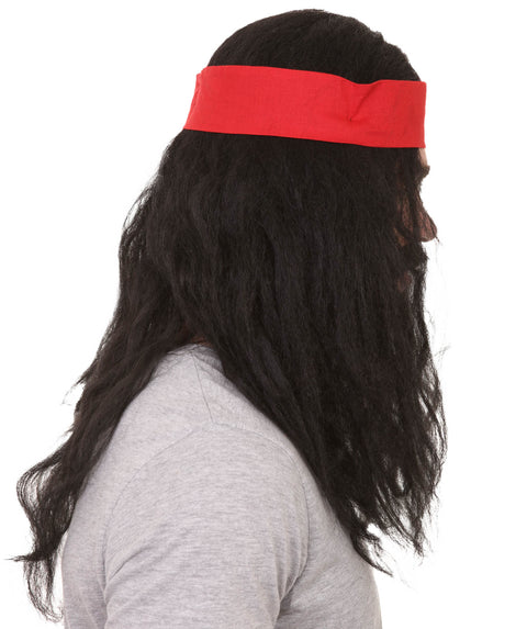 Long Black Men's Pirate Wig