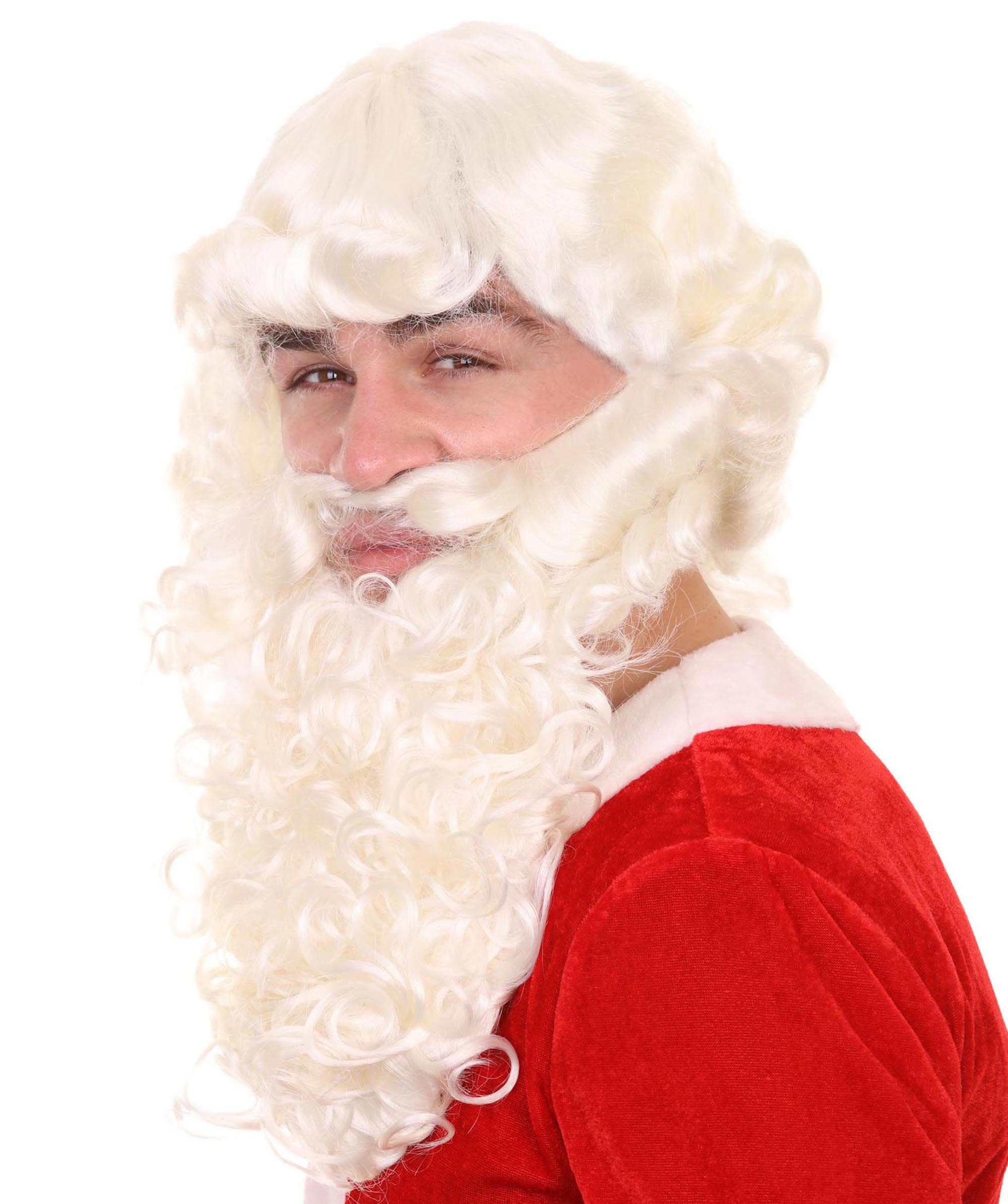 Professional Santa Claus Wig and Beard Set - HalloweenPartyOnline