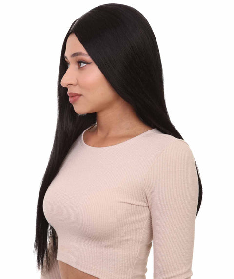 Womens Witch Wigs | Black Long Horror Halloween Wigs | Premium Breathable Capless Cap