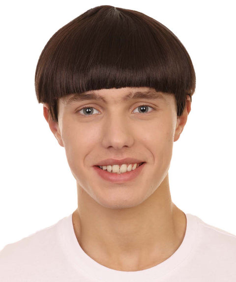 Brown bowl cut wig