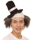 Horror Clown Men's Wig with Hat | Grey Ghost Wig