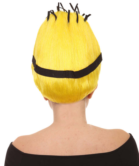 Adult Unisex Animated Movie Yellow Funny Wig | Premium Breathable Capless Cap | Flame Retardant Synthetic Fiber