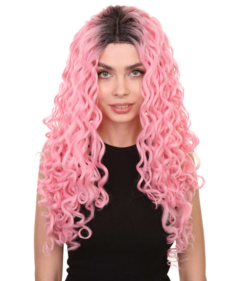 Xena Women's Long Length Lace Front Curly With Dark Roots - Adults Fashion Wigs | Nunique | Nunique