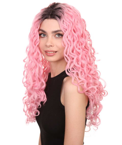 Xena Women's Long Length Lace Front Curly With Dark Roots - Adults Fashion Wigs | Nunique | Nunique
