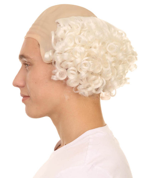 Mad Scientist Mens Wig | White Bald Cap Wig