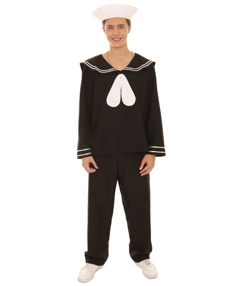 Adult Men's Navy Sailor Costume | Black Cosplay Costume