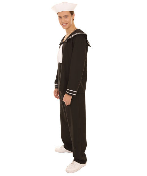 Adult Men's Navy Sailor Costume | Black Cosplay Costume