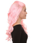 Pink Long Wavy Women's Wig