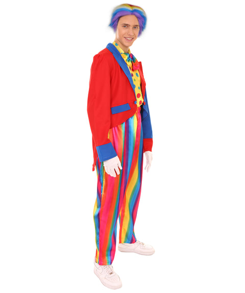 Adult Men's Deluxe Clown Costume | Multi Color Cosplay Costume