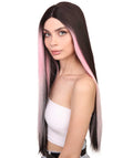 Natural Black Pink Highlight Icon Beauty Wig