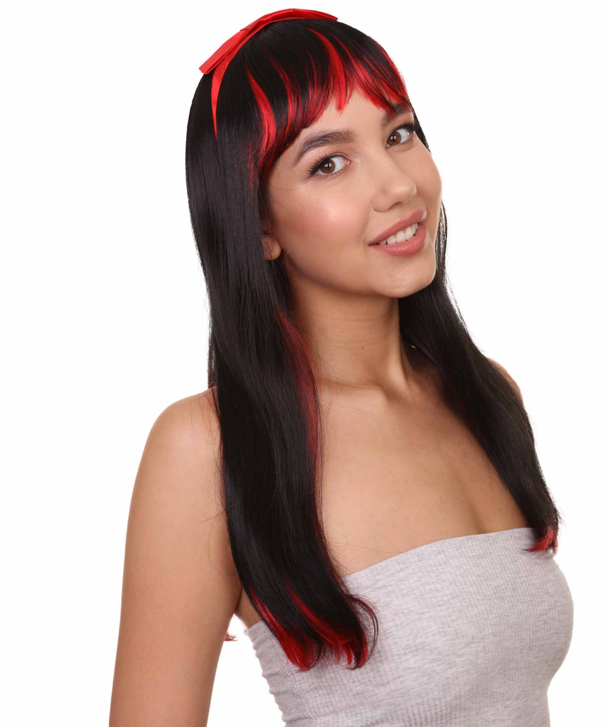 Glam Black Devil Wig | - HalloweenPartyOnline