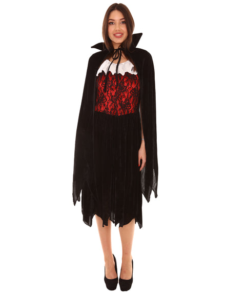 Adult Women's Victorian Vampire Costume | Black Halloween Costume