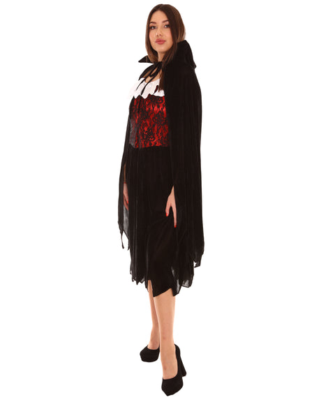 Adult Women's Victorian Vampire Costume | Black Halloween Costume