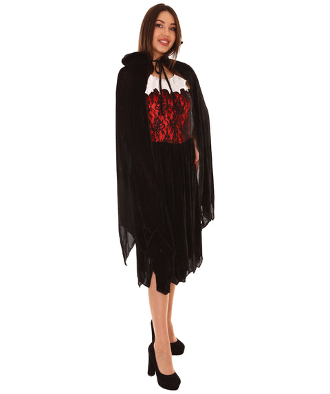 Adult Women's Victorian Vampire Costume | Black Halloween Costume