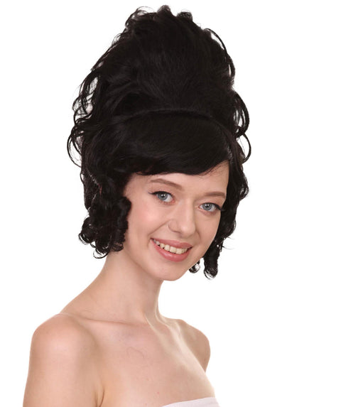 Colonial Lady Black Beehive Wig