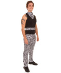 Adult Men's 80s Rockstar Costume | Black & White Cosplay  Costume