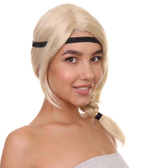 Women's Style ponytail with Black hairband wig | Blonde Wigs | Premium Breathable Capless Cap