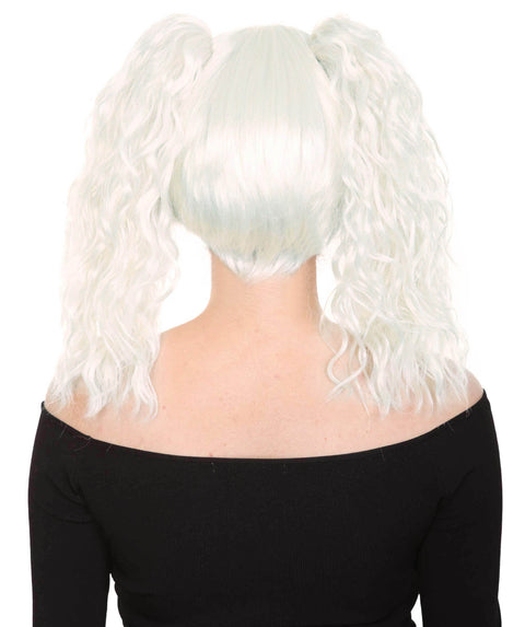 Fancy Party White Ponytail Wig 