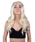 Adult Women's Blonde Color Wavy Medium Length Trendy Wig