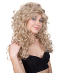 Adult Women's Blonde Color Curly Medium Length Trendy Wig