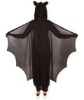 Adult Women's Cozy Bat Jumpsuit | Black Halloween Costume