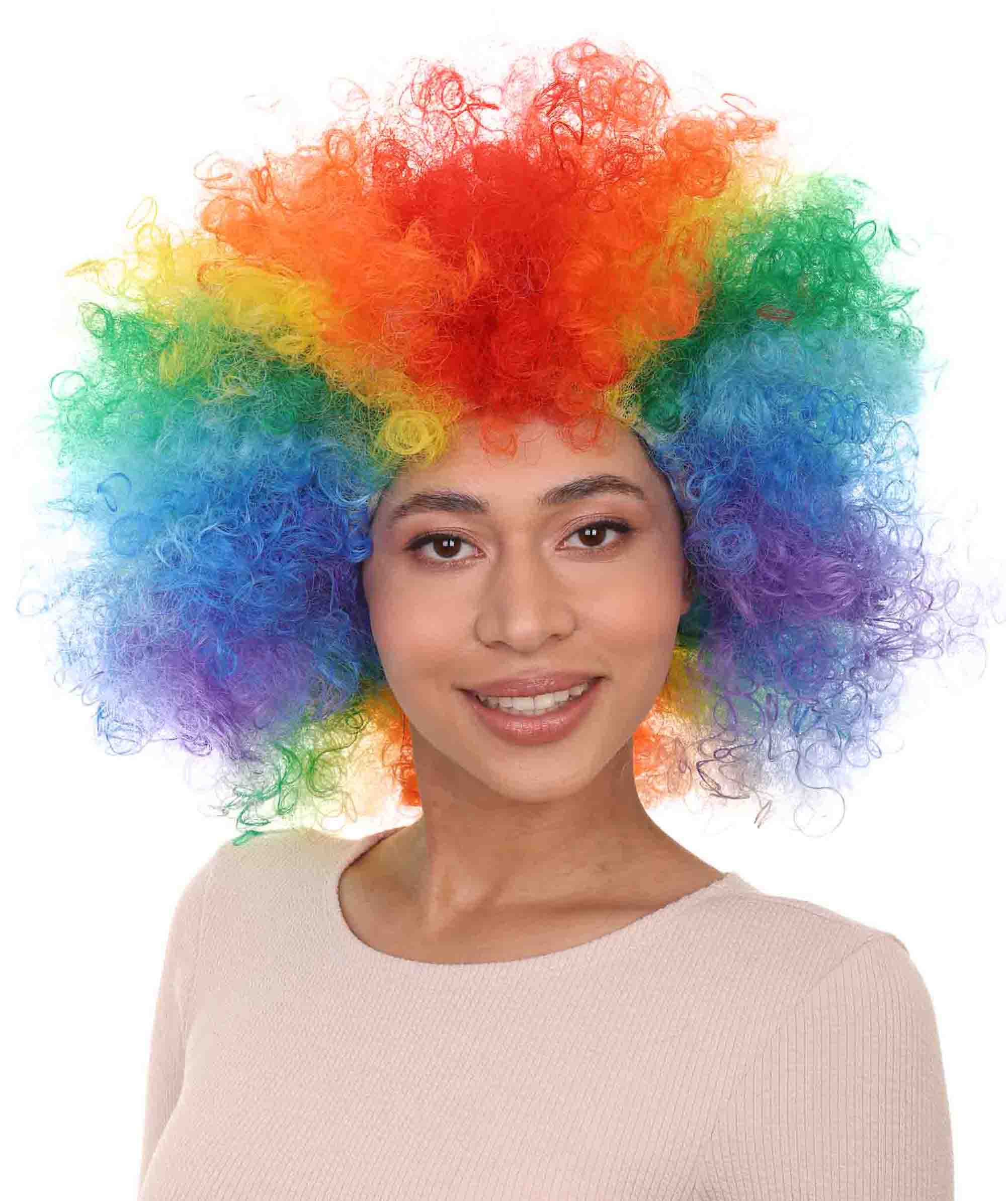 Rainbow Afro Clown Unisex Wig | Colorful LGBT Pride Wig ...