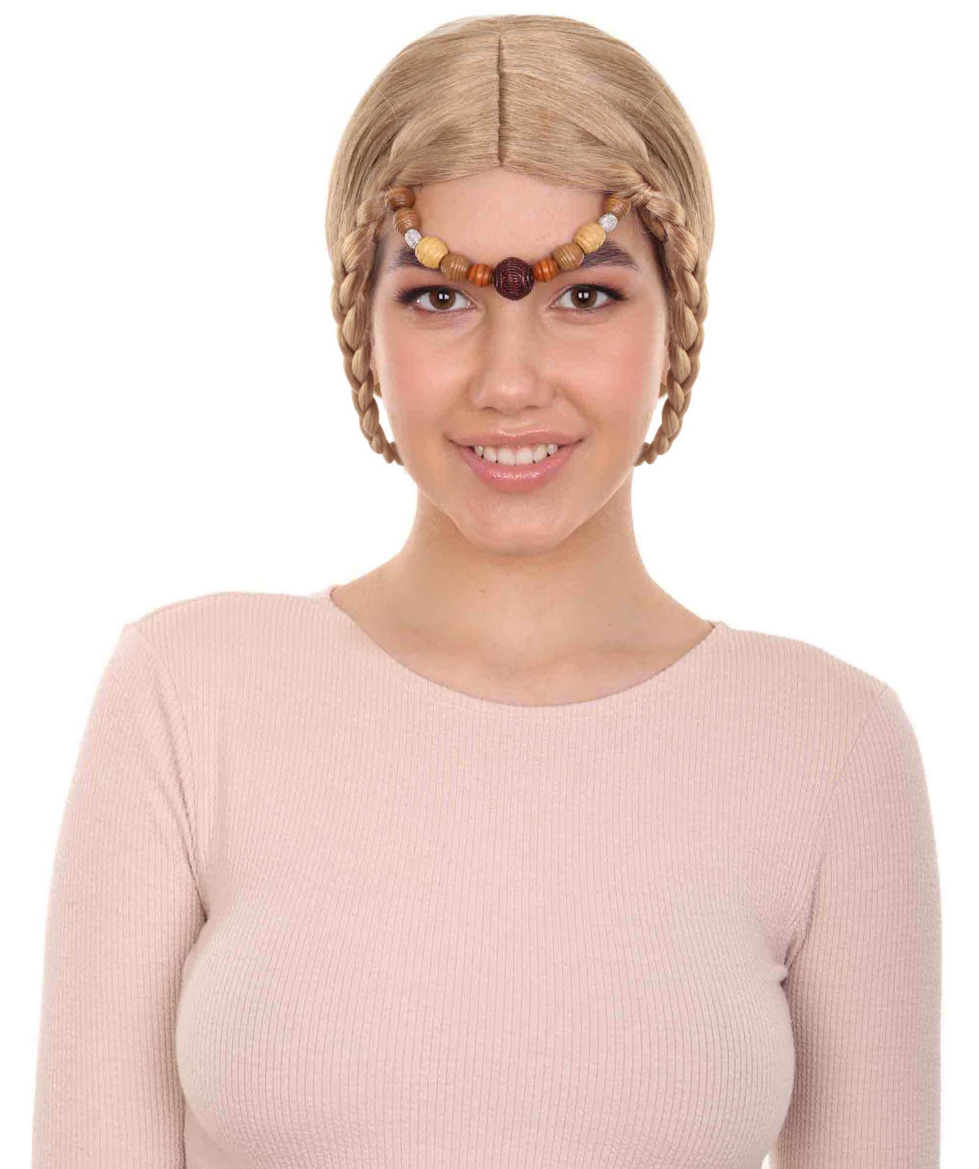 Womens Medieval Maiden Wigs Female Halloween Costume