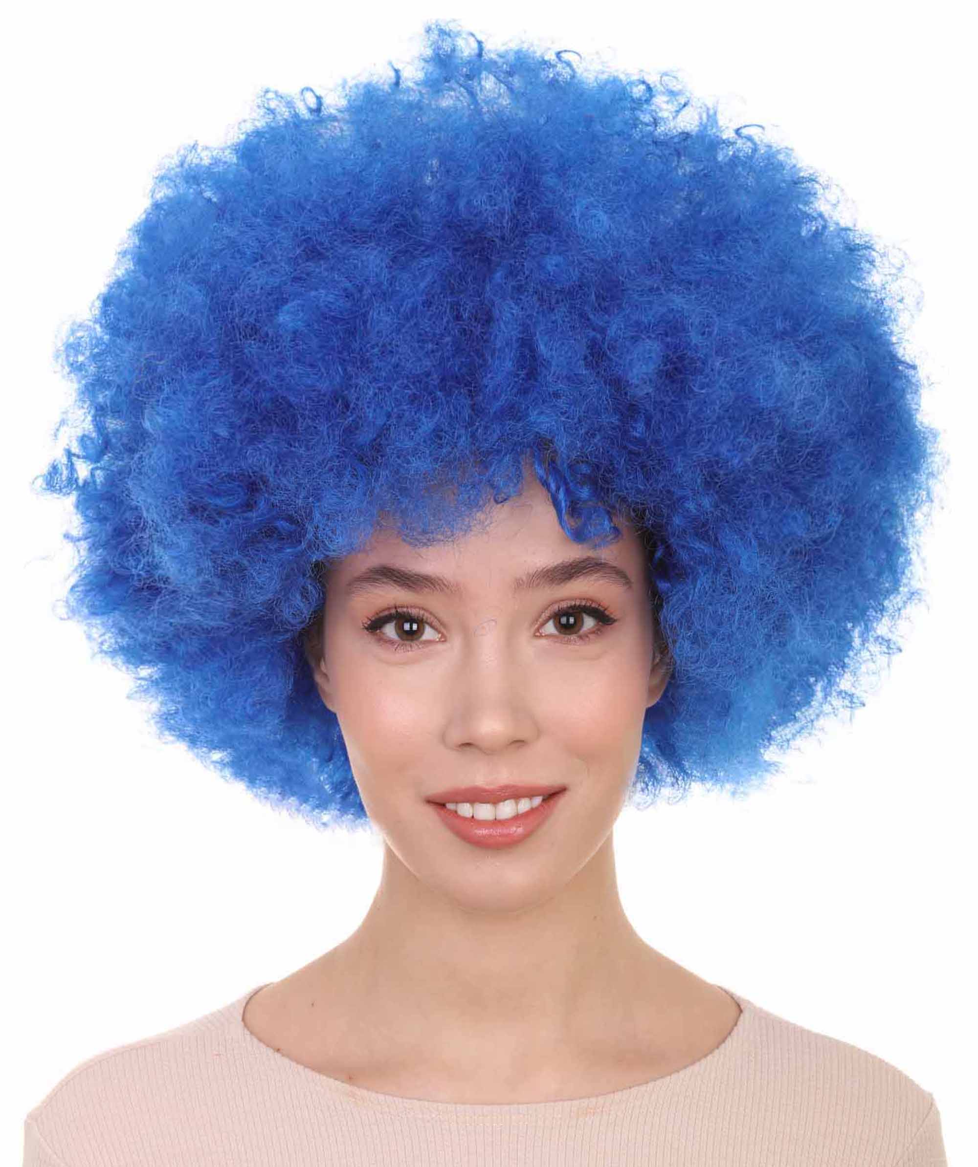 Blue Afro Clown Wig | Jumbo Curly Cosplay Halloween Wig 