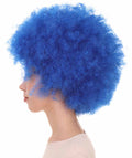 Unisex Blue Afro Clown Wig | Jumbo Curly Cosplay Halloween Wig | Premium Breathable Capless Cap