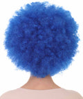 Unisex Blue Afro Clown Wig | Jumbo Curly Cosplay Halloween Wig | Premium Breathable Capless Cap