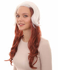Womens Superhero Curly Long Wig | White & Brown TV/Movie Wigs | Premium Breathable Capless Cap