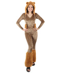  Women's Brown Jumpsuit Lion Costume Bundle