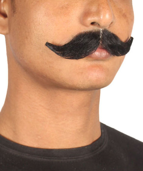Black Handlebar style Mustache