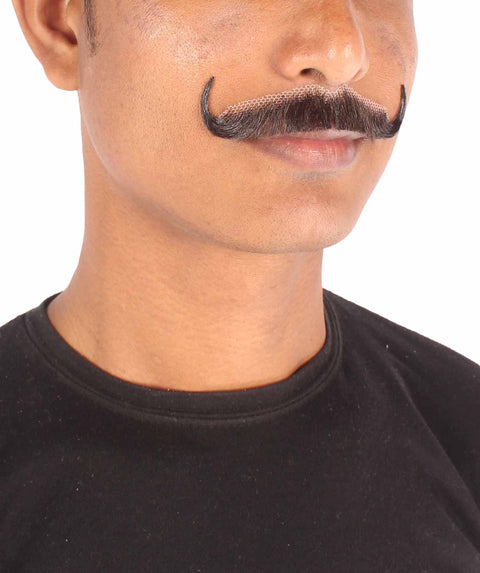 HPO Adult Men's Classic Holiday Doc Mustache | Multiple Colors | Novelty False Facial Hair | Costume Accessory for Adults