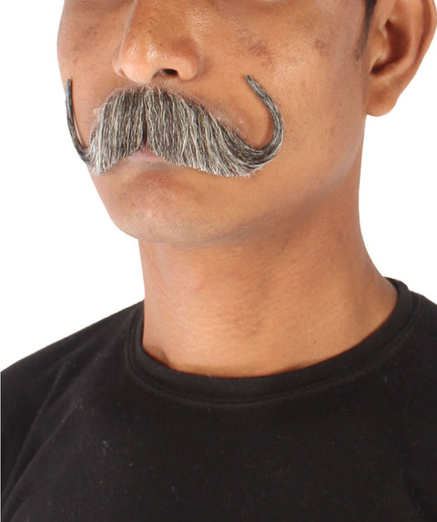 Men's Watson White Synthetic Hair Mustache | Facial Hair Multiple Color Options | HPO
