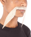 HPO Men's Synthetic Hair Long String Black Mustache Cosplay Facial Hair Multiple Color Options