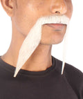HPO Men's Synthetic Hair Long String Black Mustache Cosplay Facial Hair Multiple Color Options