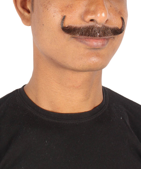 HPO Adult Men's Classic Holiday Doc Mustache | Multiple Colors | Novelty False Facial Hair | Costume Accessory for Adults