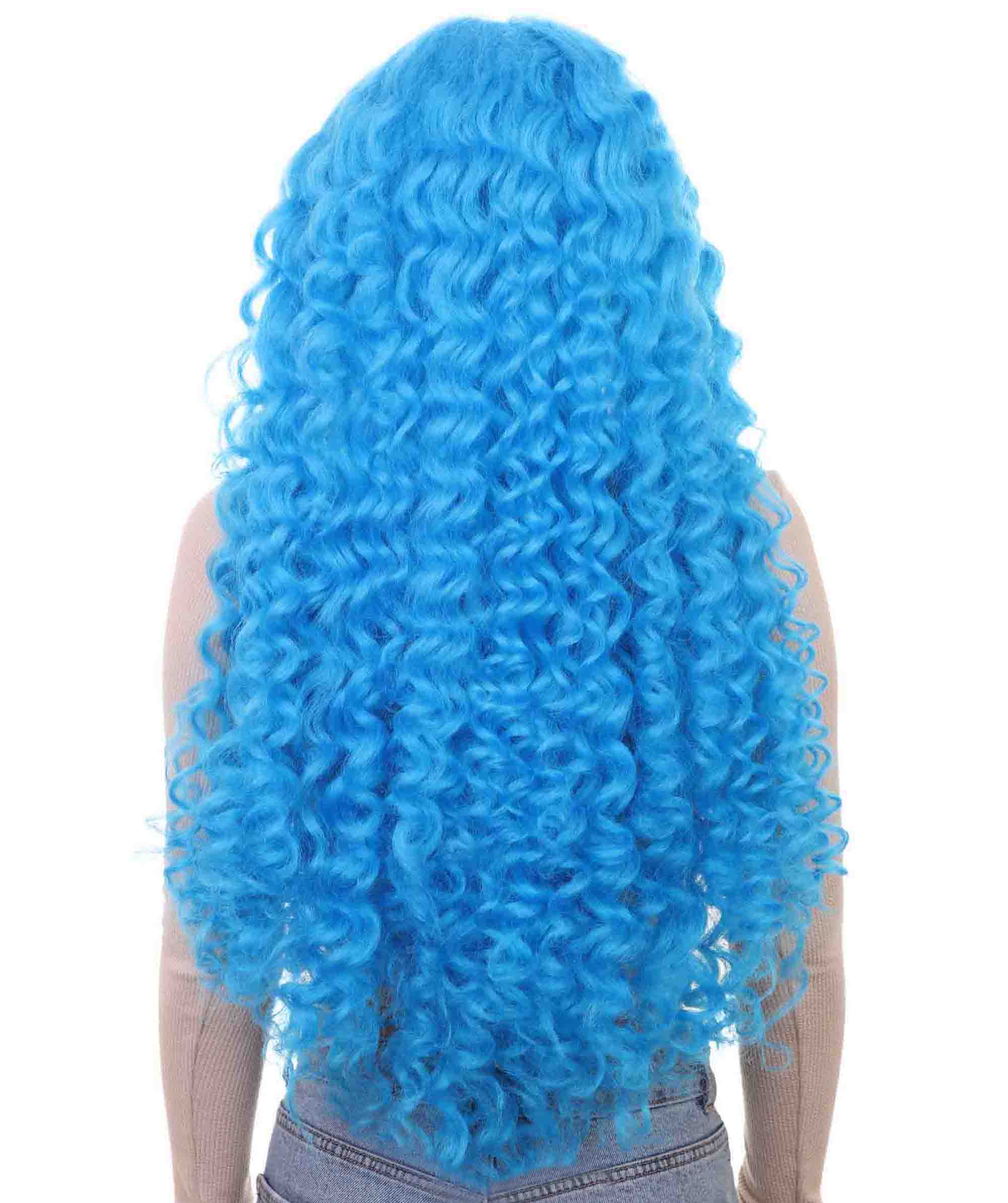Ladies Blue Mermaid Wig with Pearls main image 1