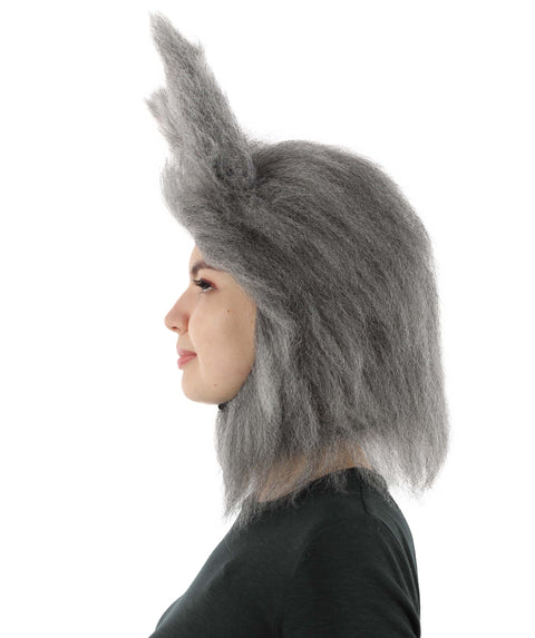 HPO White and Grey Mouse Wig  - Long Synthetic Fibers
