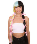 Women's Tricolor Pastel Pigtails with Dolly Pink Ribbons | Nunique