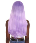 Nunique Adult Women's 23" In. Social Media Influencer Inspired Wig - Long Length Lilac Purple Hair with Dark Roots - Lace Front Heat Resistant Fibers | Nunique